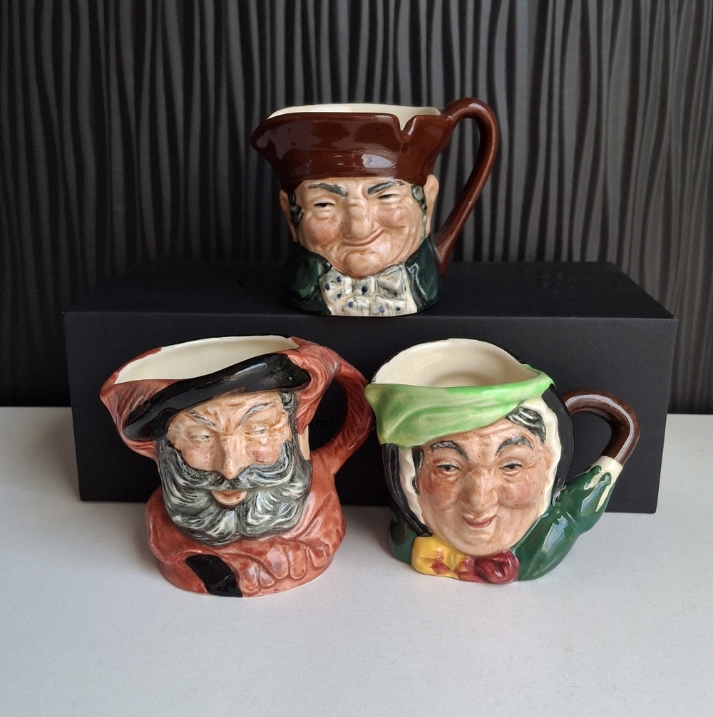 Lot of 3 Vintage Royal Doulton Small Character Toby Jugs/Mugs